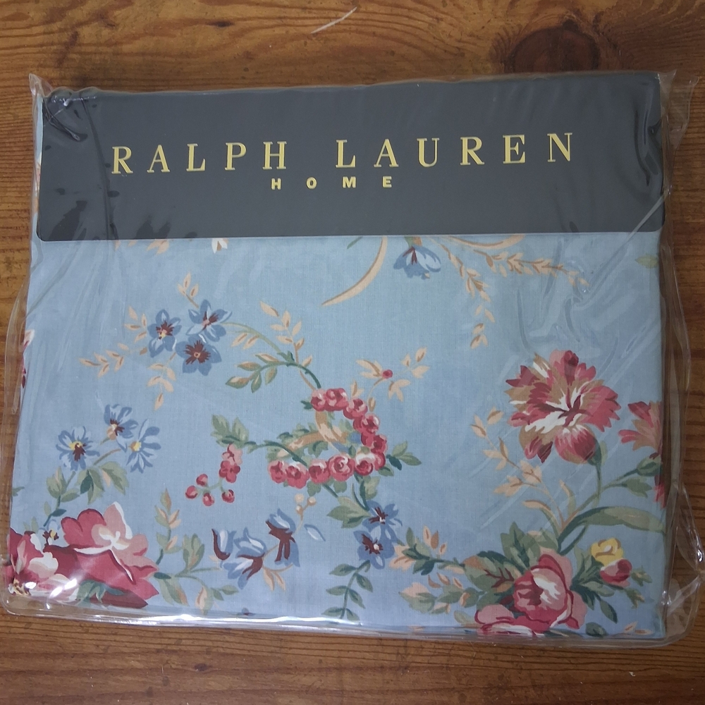 New Ralph Lauren Home Yvette Floral Blue Twin Deep Fitted Sheet